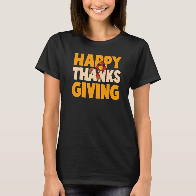 Camiseta Feliz Día de Acción de Gracias Peregrino gracioso  (Anverso)