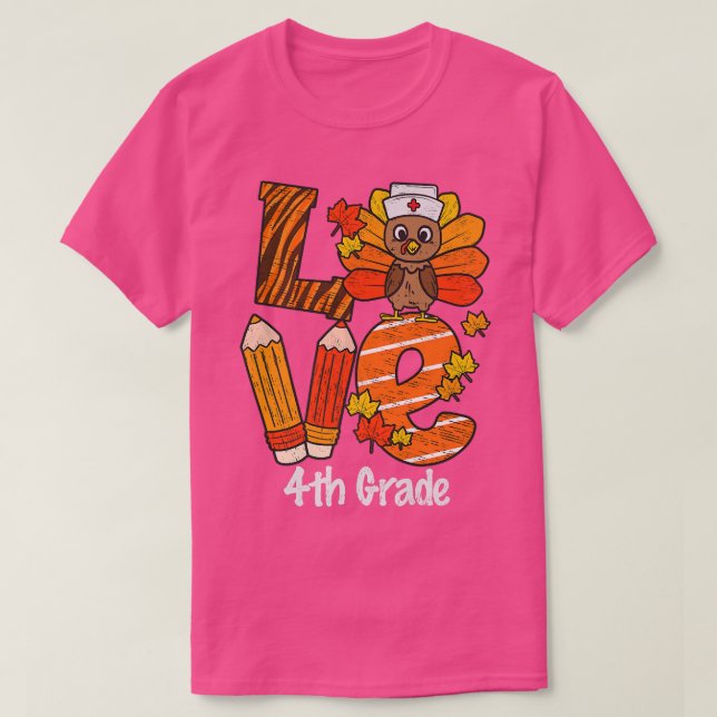 Camiseta Feliz Día de Acción de Gracias, profesora de cuart (Diseño del anverso)