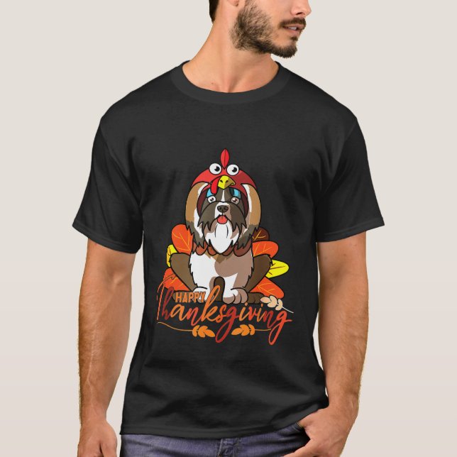 Camiseta Feliz Día de Acción de Gracias Shih Tzu Dog     (Anverso)