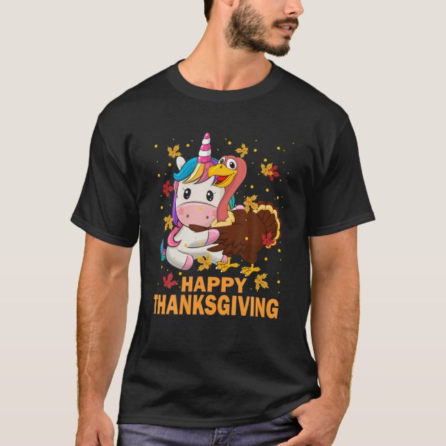 Camiseta Feliz Día de Acción de Gracias Turquía abraza a Un (Anverso)
