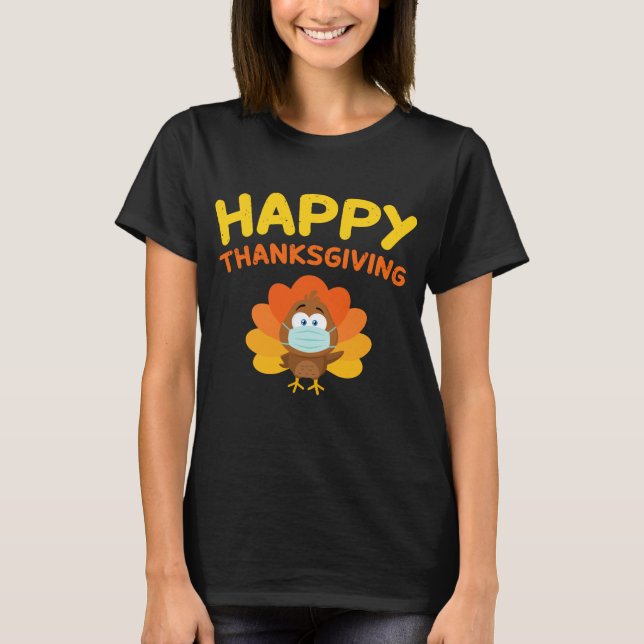 Camiseta Feliz Día de Acción de Gracias Turquía Enfrenta a  (Anverso)