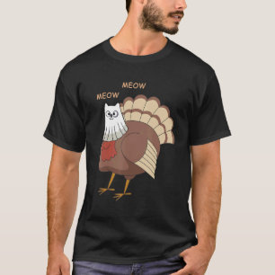 Camiseta Feliz Día de Acción de Gracias Turquía Fake Kitten