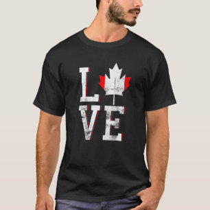 Camiseta Feliz Día de Canadá Amo la Bandera de Manzana de M