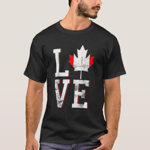 Camiseta Feliz Día de Canadá Amo la Bandera de Manzana de M