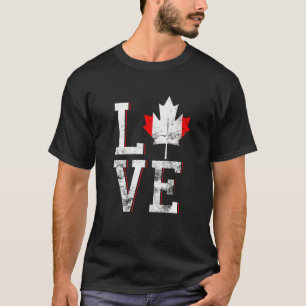 Camiseta Feliz Día de Canadá Amo la Bandera de Manzana de M