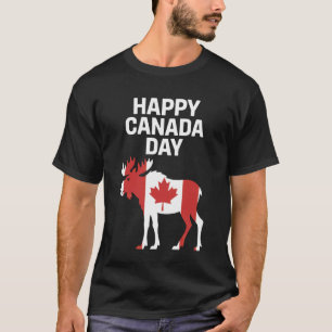 Camiseta Feliz Día de Canadá Arte de Alce para Canadienses