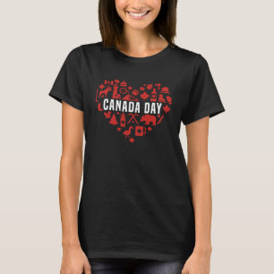 Camiseta Feliz Día de Canadá: Bandera canadiense de hojas d