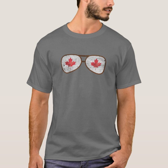 Camiseta Feliz Día de Canadá: Bandera canadiense Maple Leaf (Anverso)