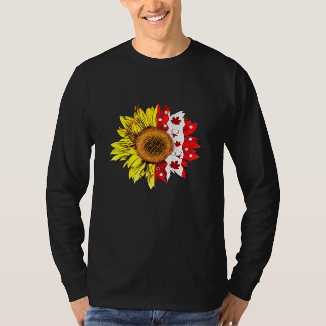 Camiseta Feliz Día de Canadá Bandera de Sunflower (Anverso)