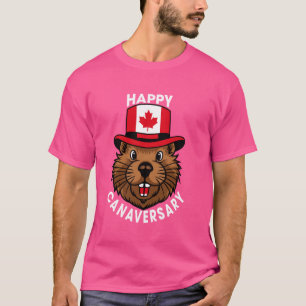 Camiseta Feliz Día de Canadá de Bandera Canadiense castor