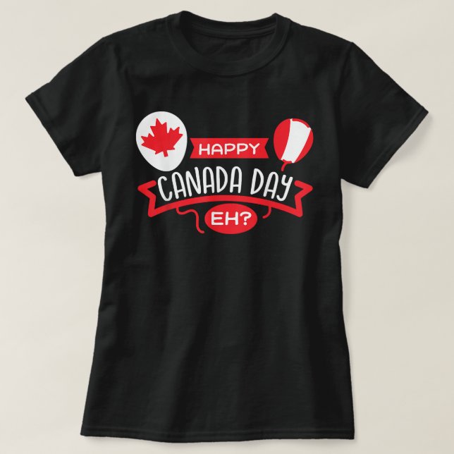 Camiseta Feliz Día de Canadá EH Divertido Maple Leaf Bander (Diseño del anverso)