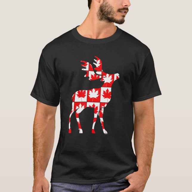 Camiseta Feliz Día de Canadá Elk Canada Funny (Anverso)
