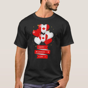 Camiseta Feliz Día de Canadá Globos Bandera Canadiense Grac