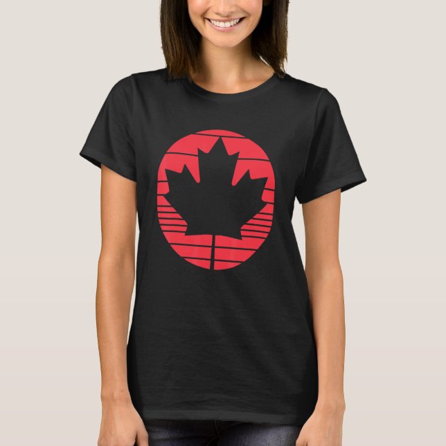 Camiseta Feliz Día de Canadá, hoja de arce, bandera canadie (Anverso)