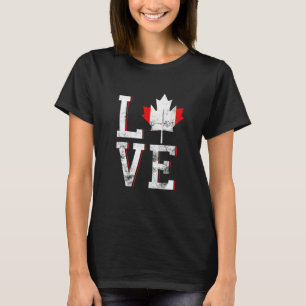 Camiseta Feliz Día de Canadá, hojas de arce aman a los homb
