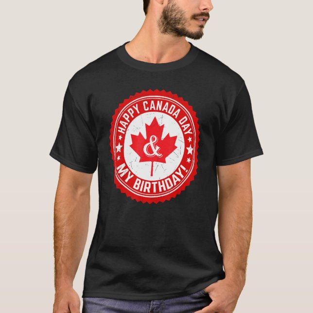 Camiseta Feliz Día de Canadá Mi cumpleaños Maple Leaf Canad (Anverso)