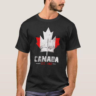 Camiseta Feliz Día de Canadá: Pabellón de hoja de arce en C