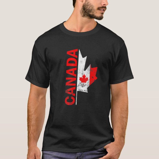 Camiseta Feliz Día de Canadá: Patriótico de renos de bander (Anverso)