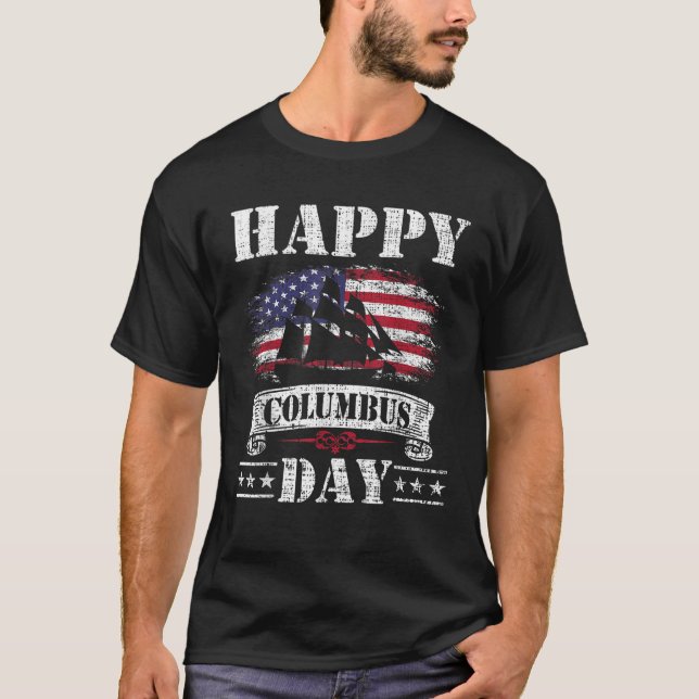 Camiseta Feliz Día De Colón 4 De Julio (Anverso)