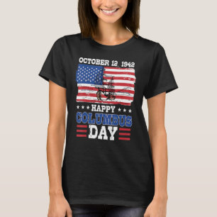 Camiseta Feliz Día de Colón Bandera Americana 1492
