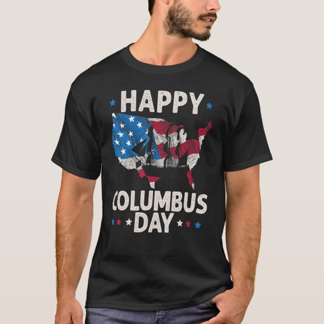 Camiseta Feliz Día de Colón Cristóbal Colón Italiano Na (Anverso)