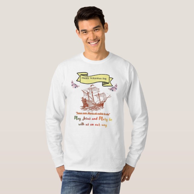 Camiseta Feliz Día de Columbus  (Anverso completo)