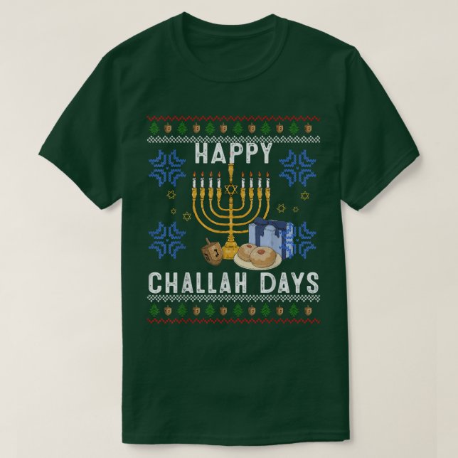 Camiseta Feliz día de desafío: Ugly Hanukkah Jewish Dreidel (Diseño del anverso)