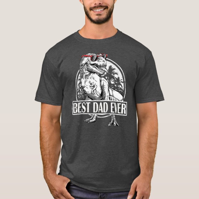 Camiseta Feliz Día de Fathe Rex Padre de Dinosaurio Papá Te (Anverso)