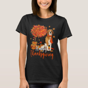 Camiseta Feliz Día De Gracias Beagle Y Árbol De Otoño Beagl