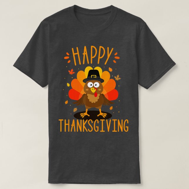 Camiseta Feliz día de gracias por la cena familiar en turqu (Diseño del anverso)