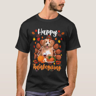 Camiseta Feliz Día de Gracias Turquía Shih Tzu Dog Otoño