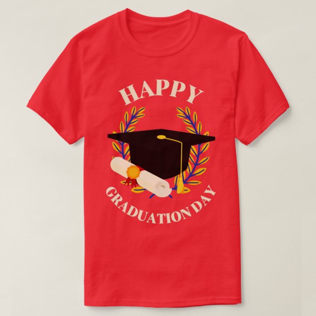 Camiseta Feliz Día de Graduación Graduado Diversión Estudia (Diseño del anverso)