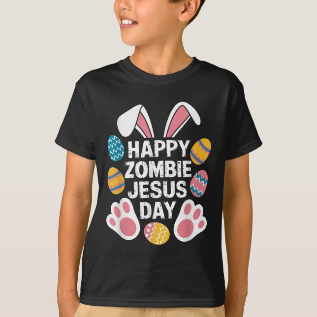 Camiseta Feliz Día de Jesús Zombie Easter Zombie (Anverso)