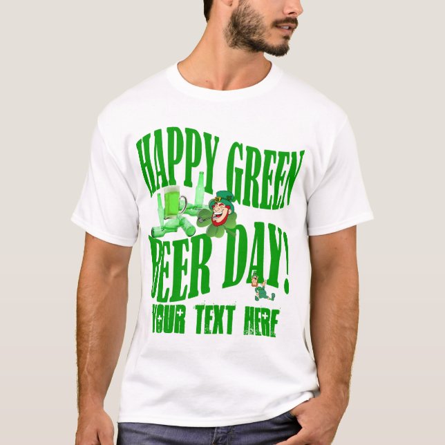 Camiseta Feliz día de la cerveza verde (Anverso)