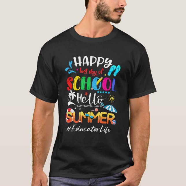 Camiseta Feliz Día De La Escuela Hola Educador De Verano Li (Anverso)
