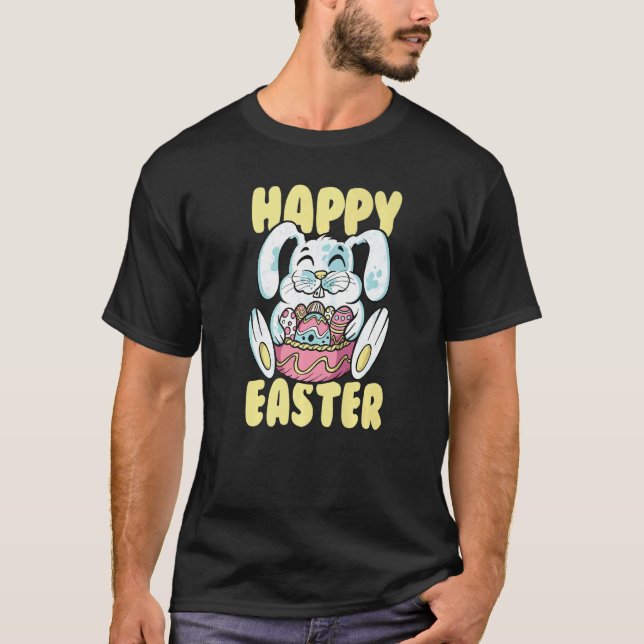 Camiseta Feliz Día de la Familia de Huevos de Conejo de Sem (Anverso)