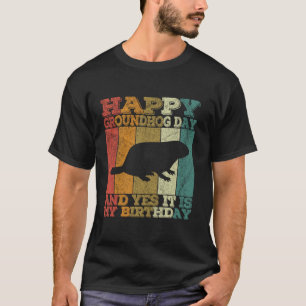 Camiseta Feliz Día de la Groundhog cumpleaños el 2 de febre