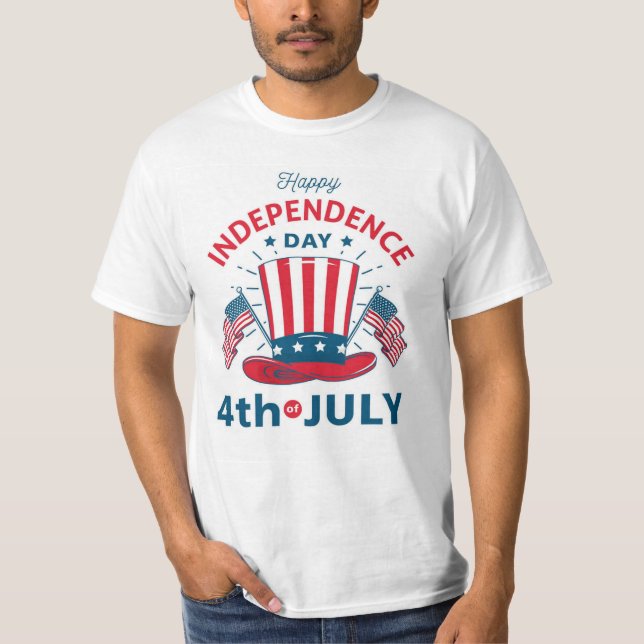 Camiseta Feliz Día de la Independencia - Celebración del 4  (Anverso)