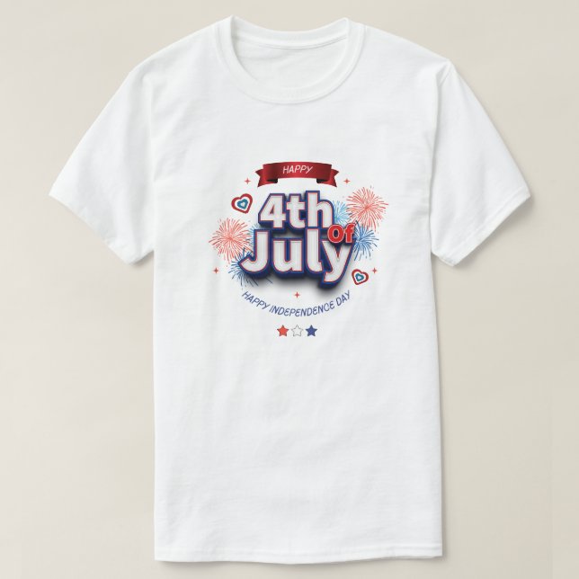 Camiseta Feliz Día de la Independencia el 4 de julio (Diseño del anverso)