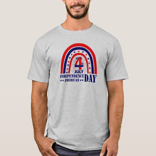 Camiseta Feliz Día de la Independencia, Estados Unidos, 4 d (Anverso)