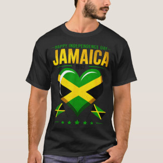 Camiseta Feliz Día de la Independencia Jamaica 1962 Corazón