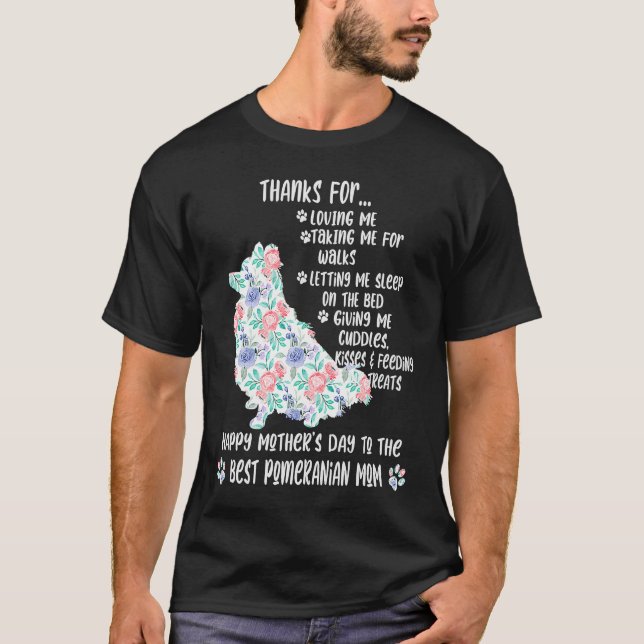 Camiseta Feliz Día de la Madre 2021 Perro de mamá Pomerania (Anverso)
