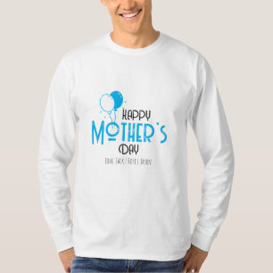 Camiseta Feliz día de la madre con globos azules y nombres