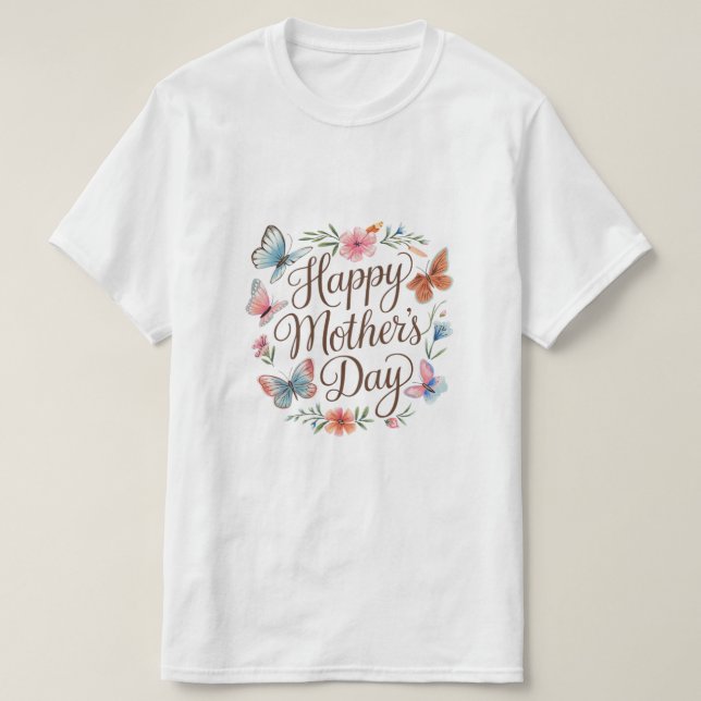 Camiseta Feliz Día de la Madre Diseño de Mariposa - Hermosa (Diseño del anverso)