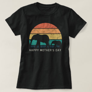 Camiseta Feliz día de la madre, elefante de la mamá y elefa