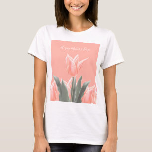 Camiseta ¡Feliz Día de la Madre! Flores De Tulipanes De Eng