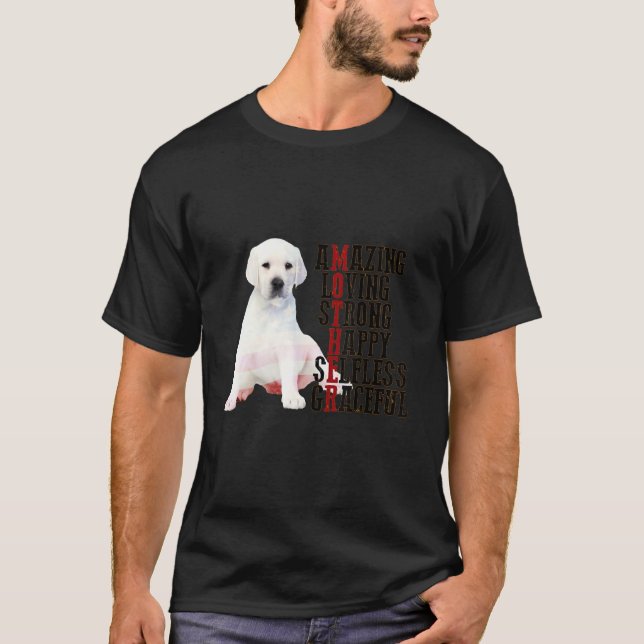 Camiseta Feliz Día de la Madre Labrador Blanco Perro Mamá P (Anverso)