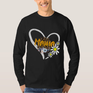 Camiseta Feliz Día de la Madre Mamá Corazón Daisy Flor Arco