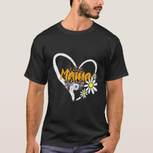 Camiseta Feliz Día de la Madre Mamá Corazón Daisy Flor Arco
