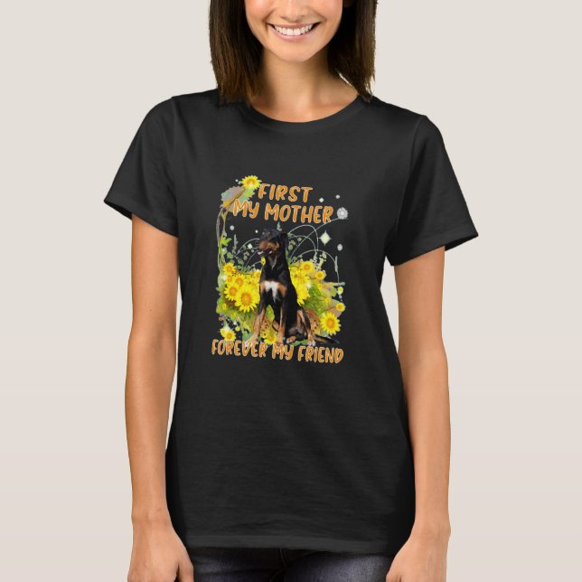 Camiseta Feliz Día de la Madre Perro Mamá Girasol (Anverso)